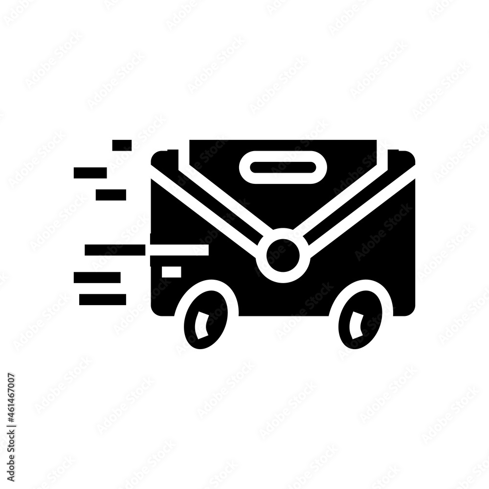express mail glyph icon vector. express mail sign. isolated contour symbol black illustration