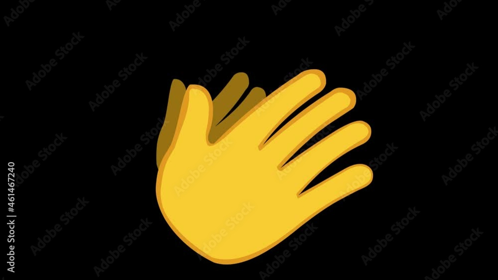 Loop animation of yellow hands clapping with a transparent background
