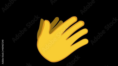 Loop animation of yellow hands clapping with a transparent background