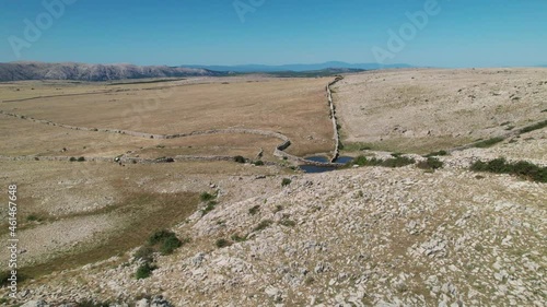 Lokva Diviska stone desert oasis on Moon Plateau above Baska, Island of Krk, Croatia photo