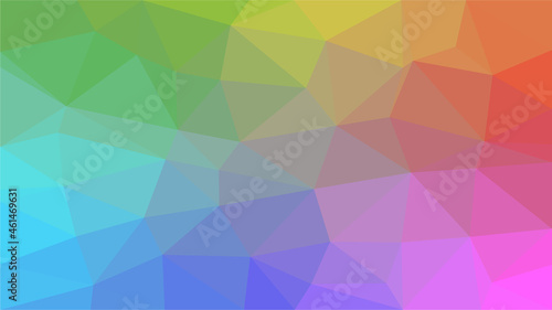 Geometric Rainbow Background. Abstract Geometric Mosaic Background Vector in Bright Rainbow Colours.