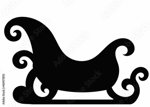 sleigh black silhouette, on a white background