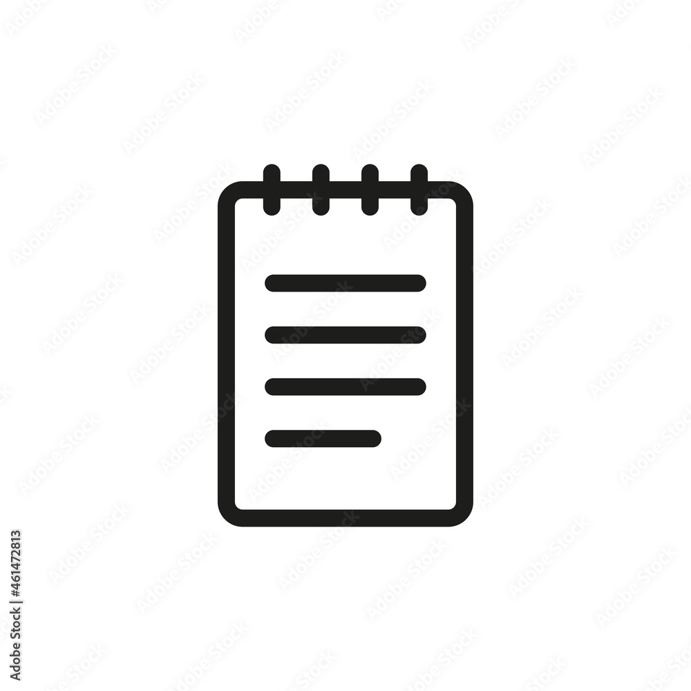 Notepad icon with white background Notepad icon with white background