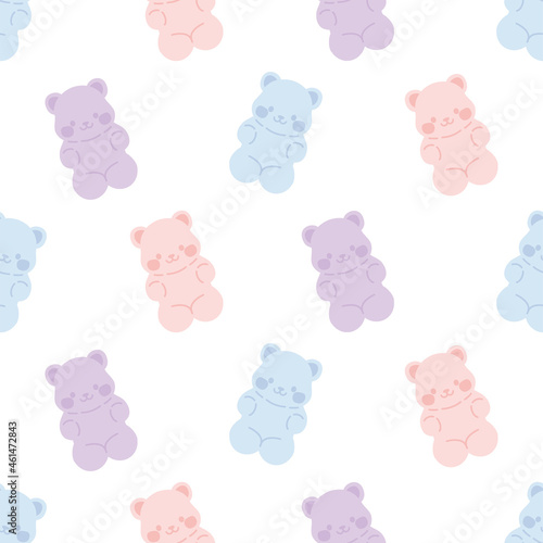 Seamless pattern with colorful gummy bears