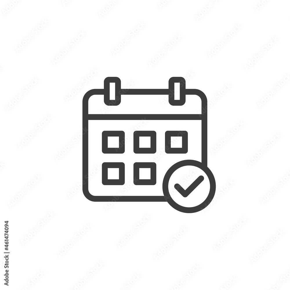 Calendar icon with check mark. Appointment concept icon. Calendar icon with check mark. Appointment concept icon.