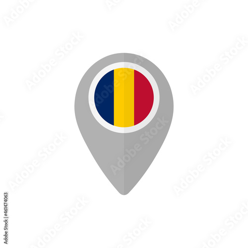 Map pin with the flag of Chad. Free Download Map pin with the flag of Chad. - GFXLoad