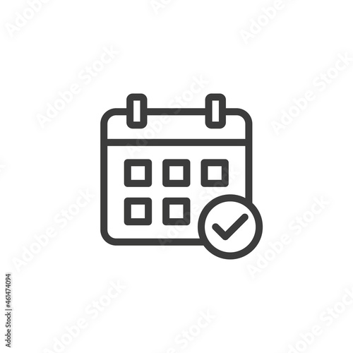 Calendar icon with check mark. Appointment concept icon.