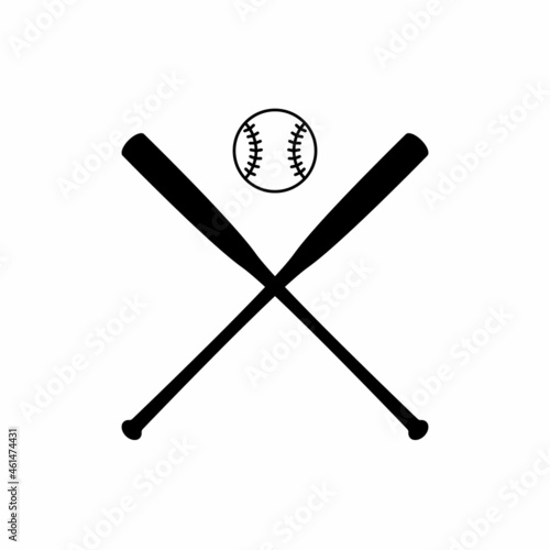 baseball bat crossed flat icon vector for sports apps and website