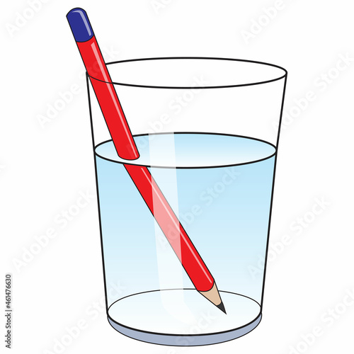 refraction of light vector illustration