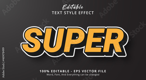 Super text with hype color style effect, editable text effect