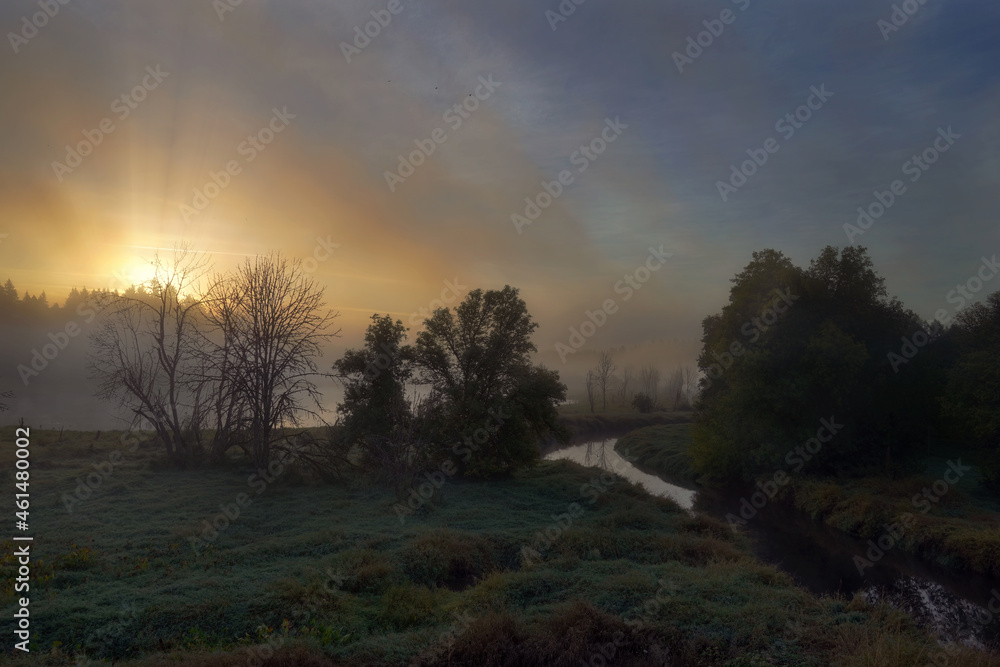 Wetlands at Salmon Creek in Washington at Sunrise Wetlands at Salmon Creek in Washington at Sunrise