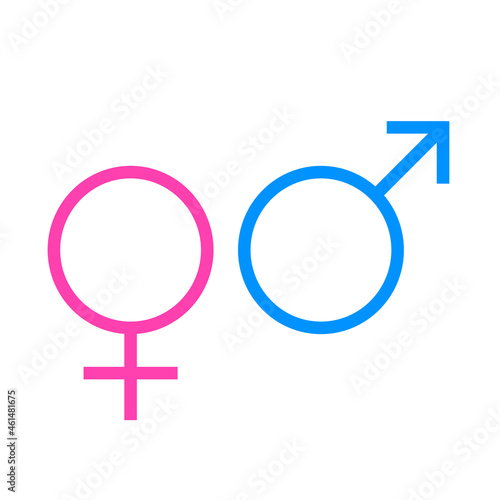 Male and female gender line icons. Mars and Venus signs and symbols . Vector Illustration
