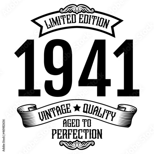 vintage 1941 Aged to perfection, 1941 birthday typography design for T-shirt