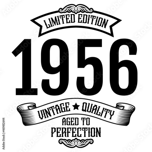 vintage 1956 Aged to perfection, 1956 birthday typography design for T-shirt