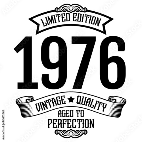 vintage 1976 Aged to perfection, 1976 birthday typography design for T-shirt