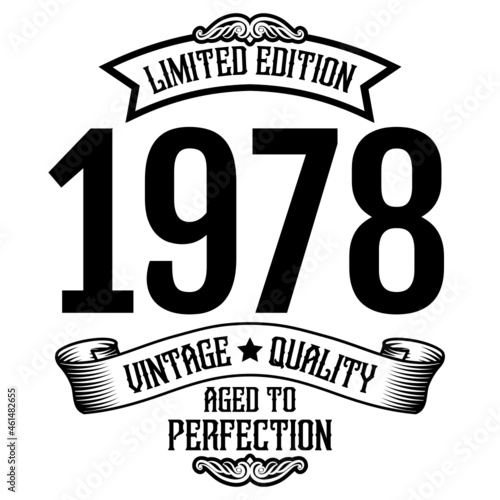 vintage 1978 Aged to perfection, 1978 birthday typography design for T-shirt