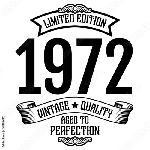 Tableau sur toile vintage 1972 Aged to perfection, 1972 birthday typography design for T-shirt