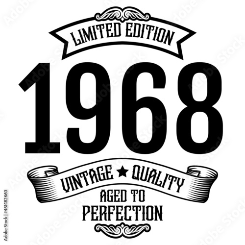 vintage 1968 Aged to perfection, 1968 birthday typography design for T-shirt