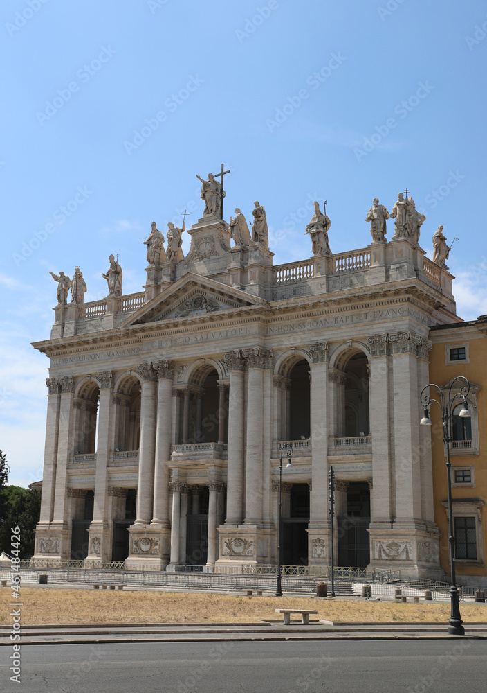 Basilica of San Giovanni in Laterano in Rome in central Italy without people