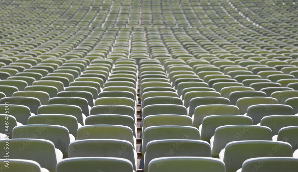 Fototapeta premium green seats in a sports facility without people