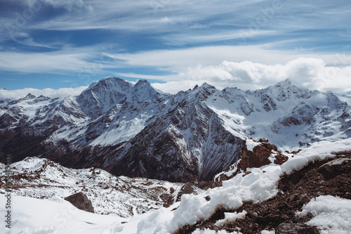 snow covered mountains