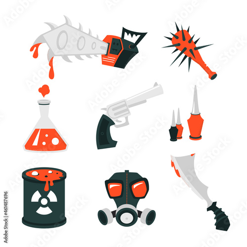 Happy Halloween - colorful set of isolated objects