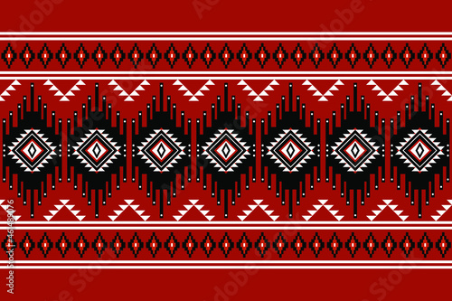 Geometric ethnic oriental seamless pattern traditional Design for background,carpet,wallpaper.clothing,wrapping,Batik fabric,Vector illustration.embroidery style - Sadu, sadou, sadow or sado