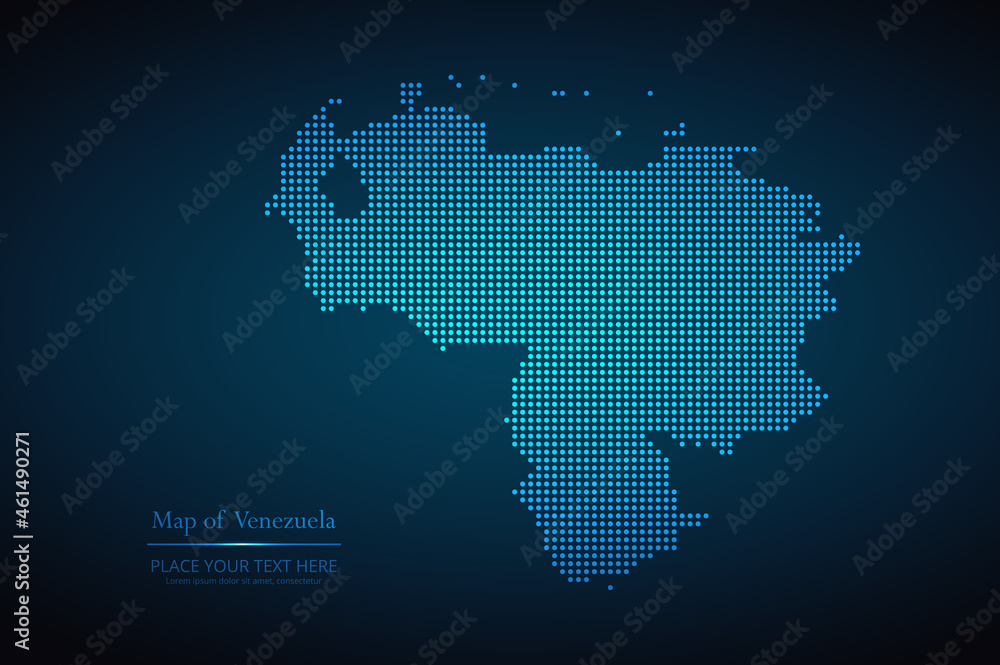 Dotted map of Venezuela. Vector EPS10