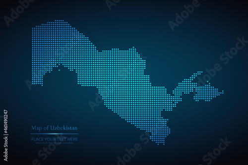 Wallpaper Mural Dotted map of Uzbekistan. Vector EPS10 Torontodigital.ca