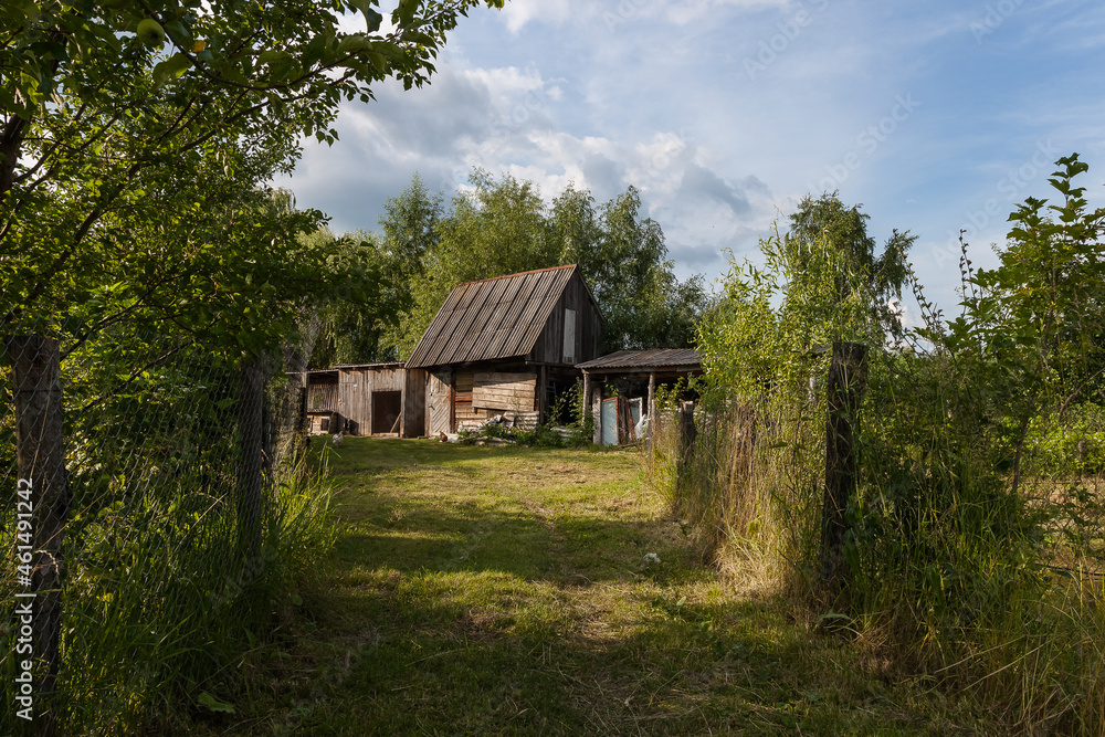 Old wooden barn. Rural courtyard Old wooden barn. Rural courtyard