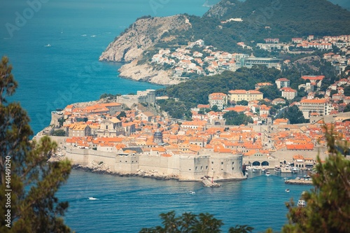 Fototapeta Naklejka Na Ścianę i Meble -  Travel in Croatia. Dubrovnik is amazing place to spend an afternoon very touristy but still historic and charming, relax at Adriatic Sea on the Croatian coast. Dubrovnik Cathedral world heritage site
