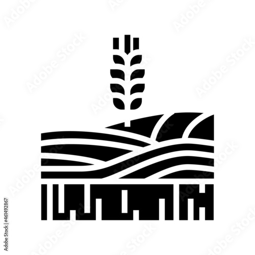 wheat growth field glyph icon vector. wheat growth field sign. isolated contour symbol black illustration