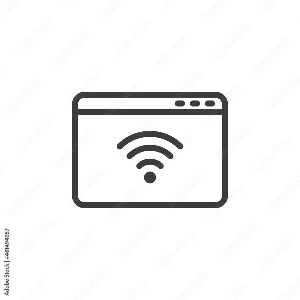 Web page icon with Wi-Fi symbol. Web page icon with Wi-Fi symbol.