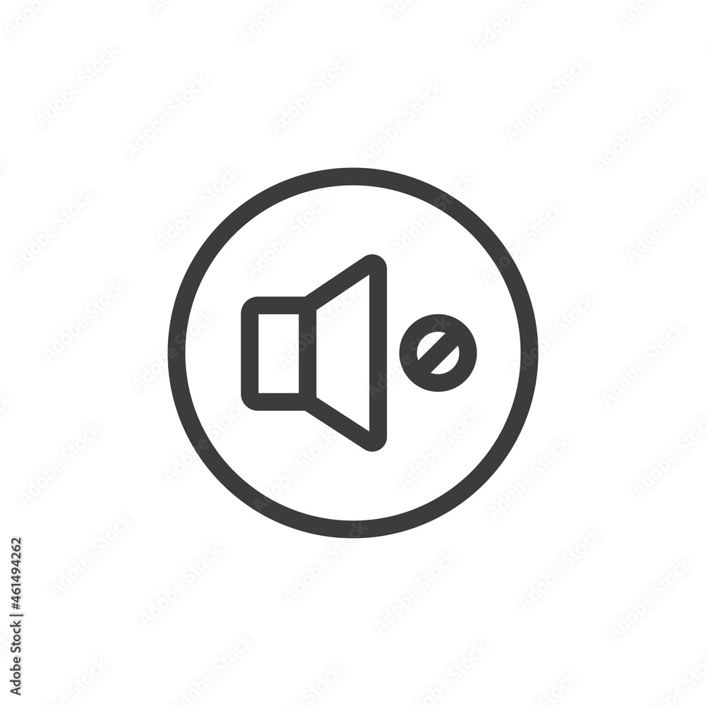 Mute speaker icon on white background Mute speaker icon on white background
