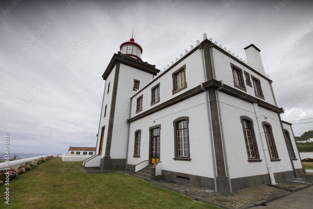 The lighthouse of Ponta da Ferraria, Sao Miguel island, Azores The lighthouse of Ponta da Ferraria, Sao Miguel island, Azores