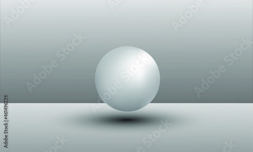 3D illustration of balls of different sizes hanging in space. 3D rendering isolated on white background. © PTC_KICKCAT