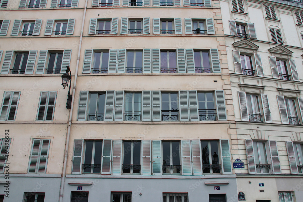 ancient flat building in paris (france) 