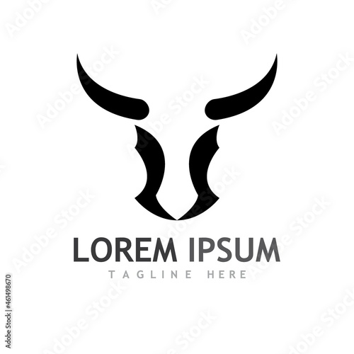 Bull head logo and symbol illustration