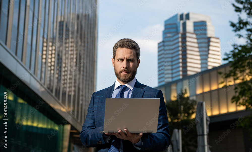 Internet access. check email. freelance man post blog online. businessman using laptop Internet access. check email. freelance man post blog online. businessman using laptop
