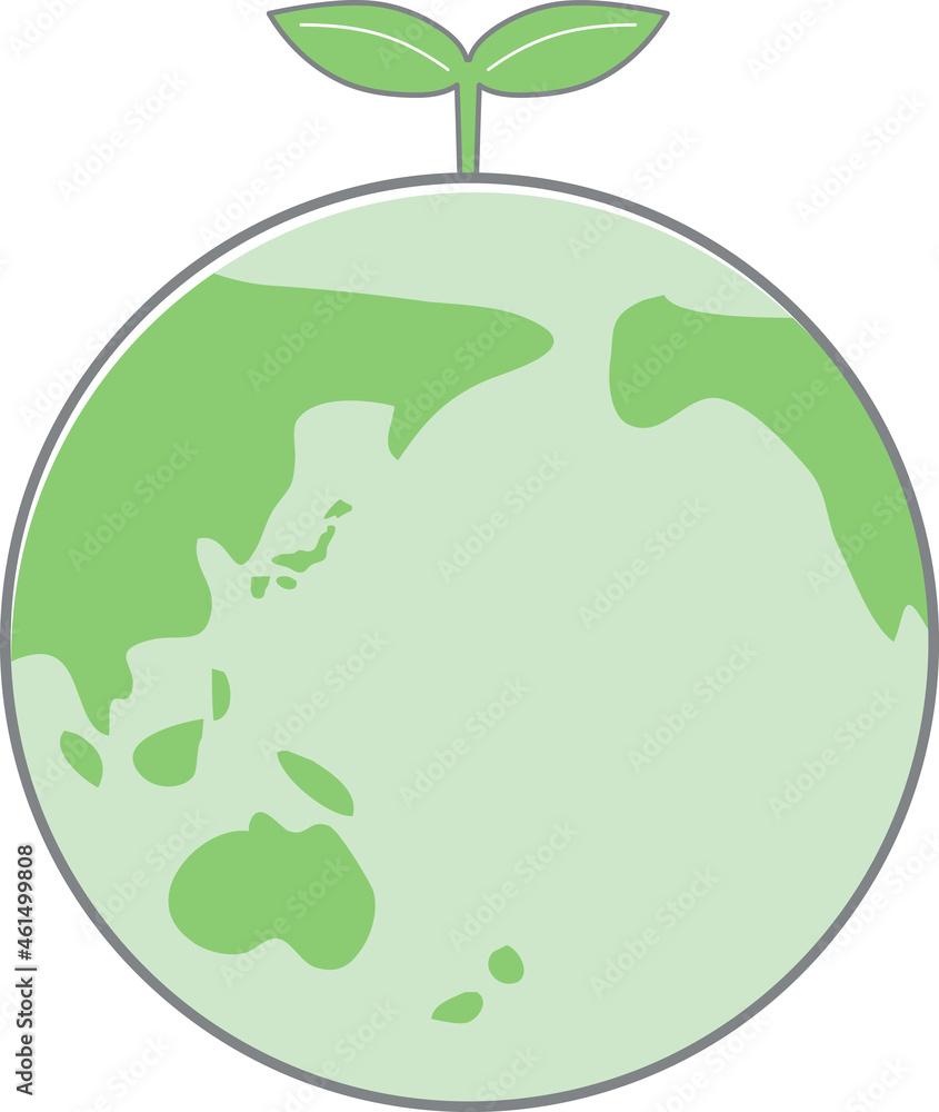Obraz premium 地球儀＋若葉 エコ