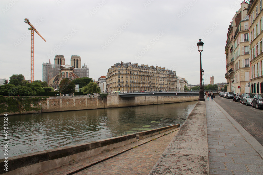 river seine and quays in paris (france) 