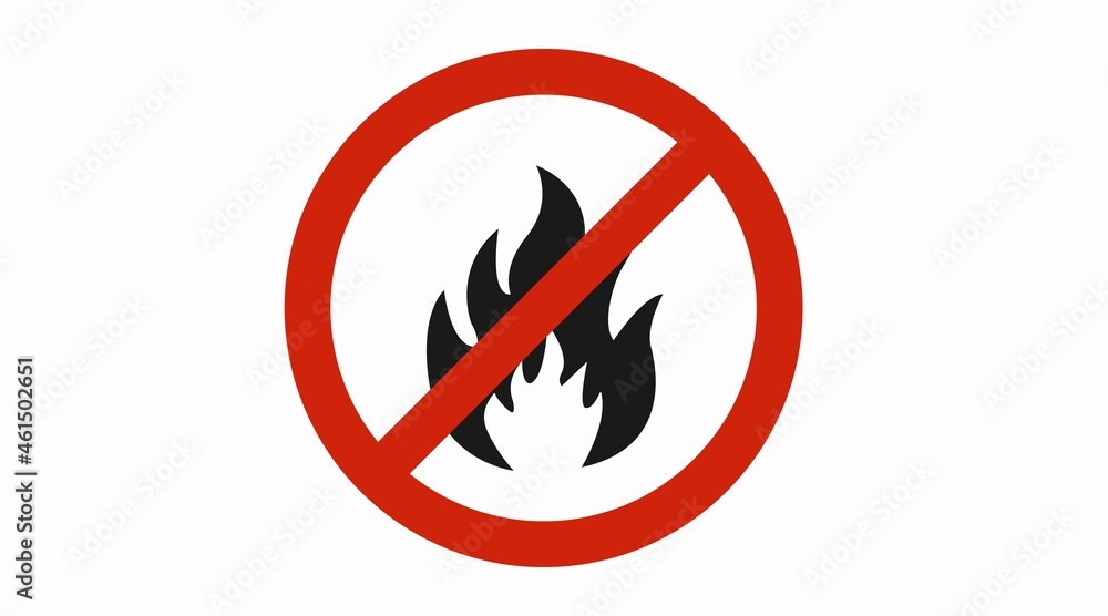 Fire Forbidden Icon. Vector flat isolated editable sign Fire Forbidden Icon. Vector flat isolated editable sign