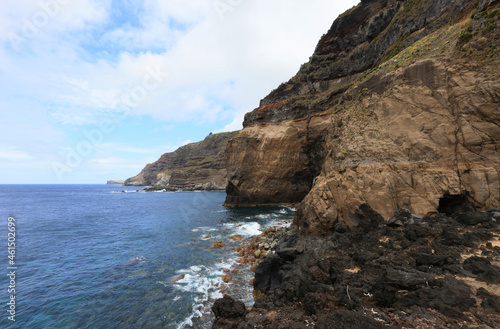 View of the cliff at Ferraria, Sao Miguel island, Azores