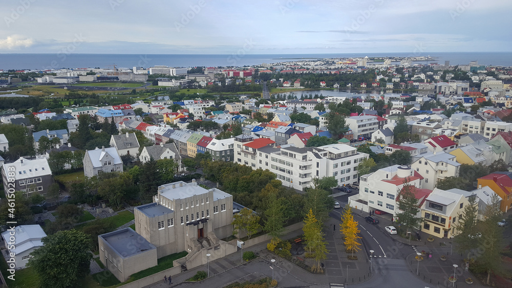 The town view of Reykjavik