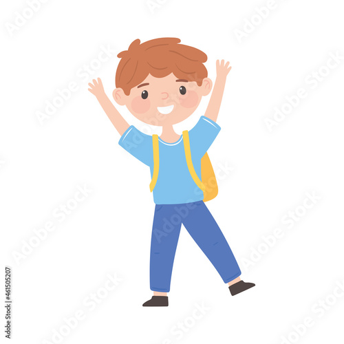 pupil boy with bag