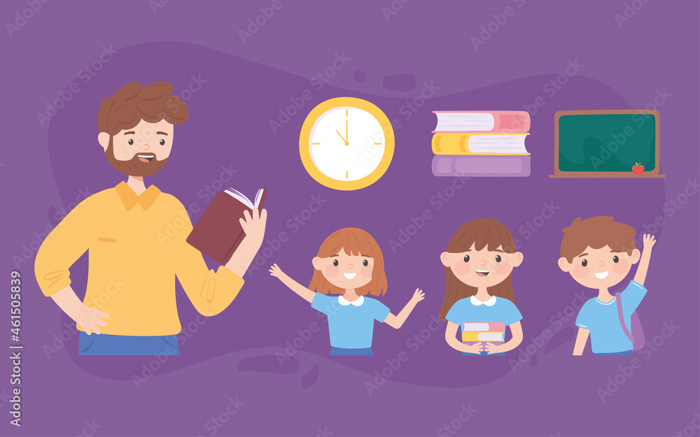 school teacher and students school teacher and students