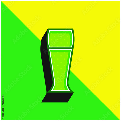Beer Green and yellow modern 3d vector icon logo