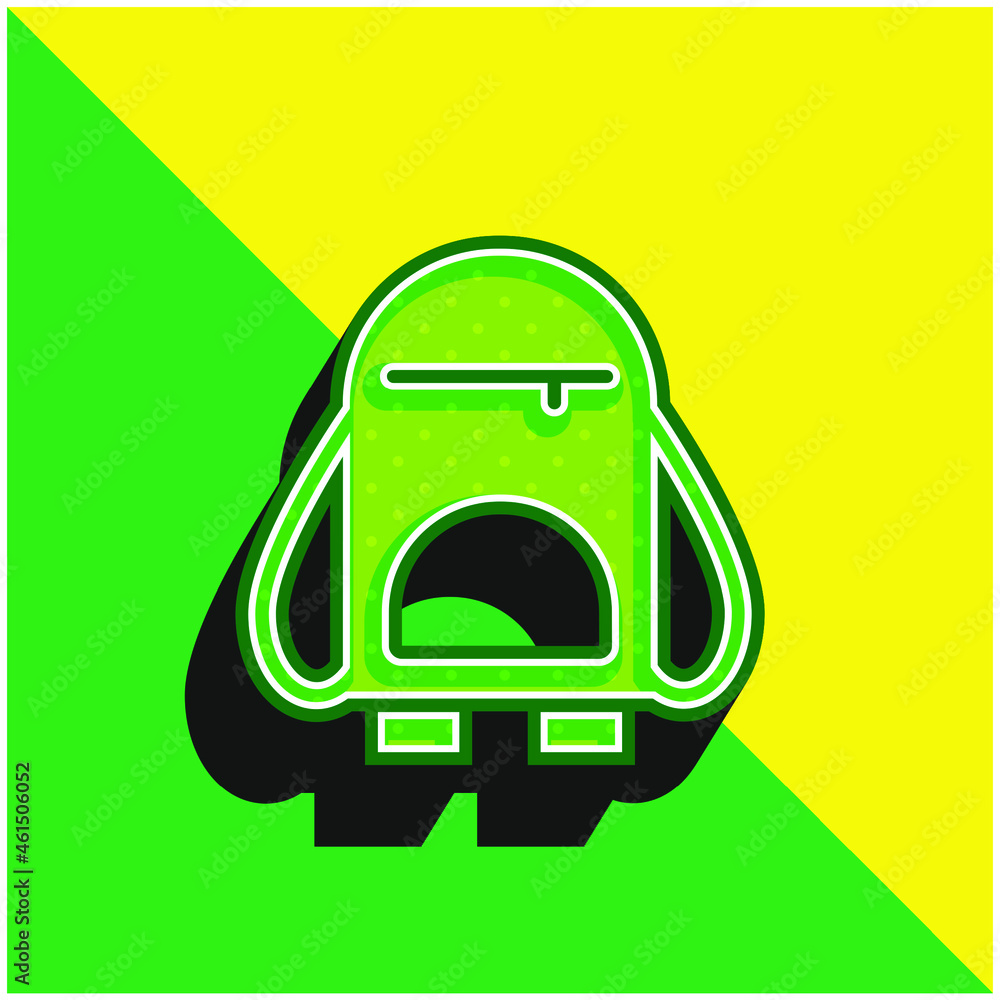 Backpack Green and yellow modern 3d vector icon logo Backpack Green and yellow modern 3d vector icon logo
