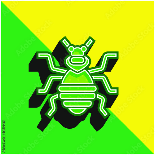 Bedbug Green and yellow modern 3d vector icon logo