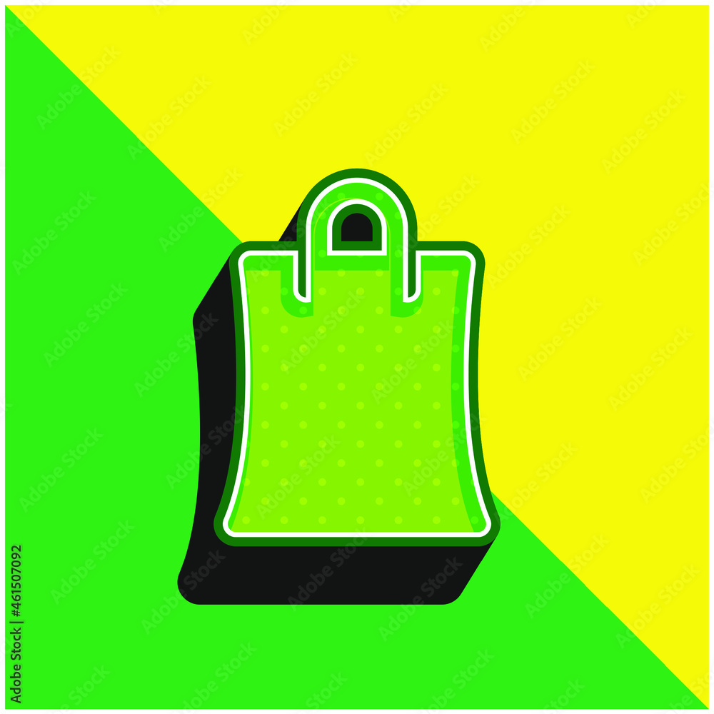 Big Shopping Bag Green and yellow modern 3d vector icon logo Big Shopping Bag Green and yellow modern 3d vector icon logo